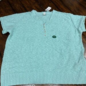 LLBean Teal Short Sleeve Knit Top